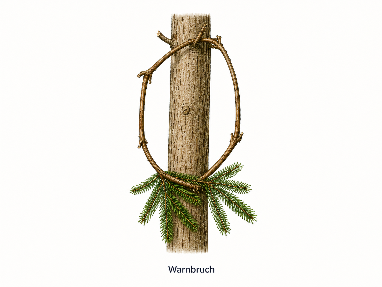 Darstellung eines Warnbruchs aus Fichte