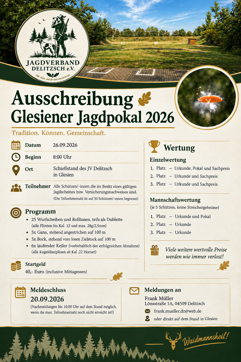 Auschreibung Glesiener Jagdpokal 2026